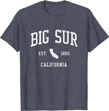 Big Sur California CA T-Shirt Vintage Athletic Sports Design Tee