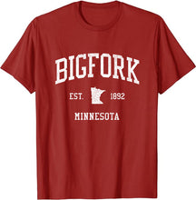 Bigfork Minnesota MN T-Shirt Vintage Athletic Sports Design Tee