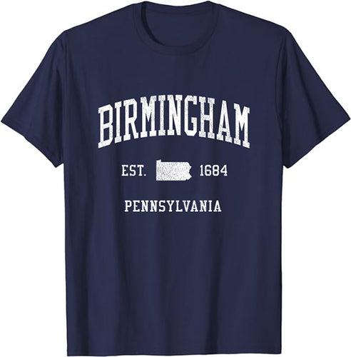 Birmingham Pennsylvania PA T-Shirt Vintage Athletic Sports Design Tee