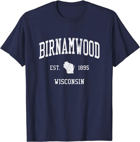 Birnamwood Wisconsin WI T-Shirt Vintage Athletic Sports Design Tee