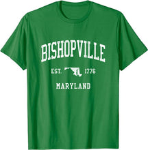 Bishopville Maryland MD T-Shirt Vintage Athletic Sports Design Tee