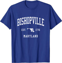 Bishopville Maryland MD T-Shirt Vintage Athletic Sports Design Tee