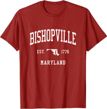 Bishopville Maryland MD T-Shirt Vintage Athletic Sports Design Tee