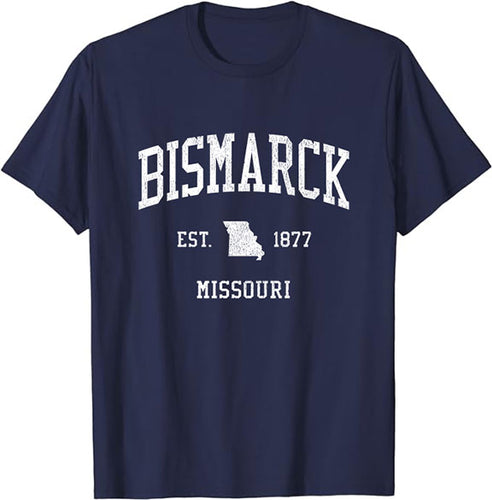 Bismarck Missouri MO T-Shirt Vintage Athletic Sports Design Tee