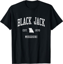 Black Jack Missouri MO T-Shirt Vintage Athletic Sports Design Tee