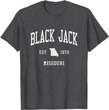 Black Jack Missouri MO T-Shirt Vintage Athletic Sports Design Tee