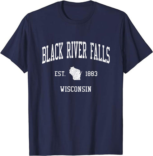 Black River Falls Wisconsin WI T-Shirt Vintage Athletic Sports Design Tee