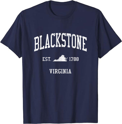 Blackstone Virginia VA Vintage Athletic Sports Design T-Shirt JS01