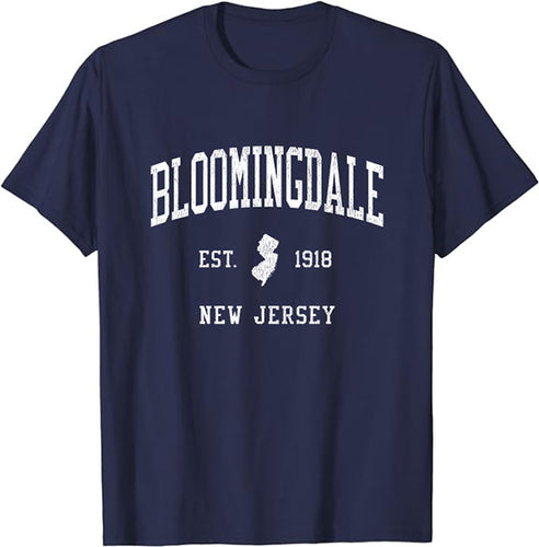 Bloomingdale New Jersey NJ T-Shirt Vintage Athletic Sports Design Tee