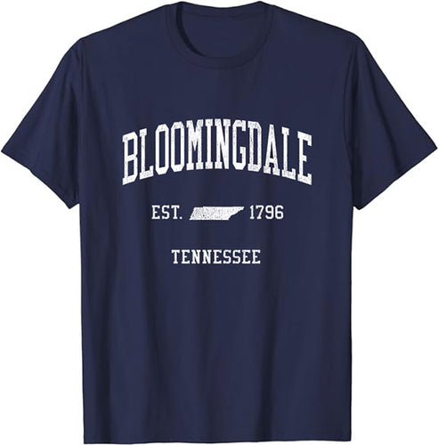 Bloomingdale Tennessee TN T-Shirt Vintage Athletic Sports Design Tee