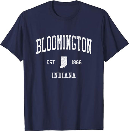 Bloomington Indiana IN T-Shirt Vintage Athletic Sports Design Tee