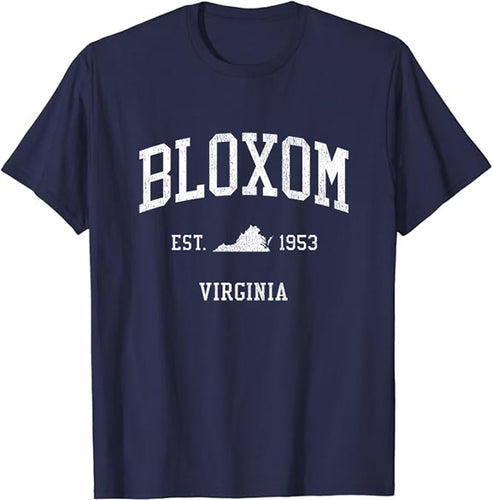 Bloxom Virginia VA Vintage Athletic Sports Design T-Shirt JS01