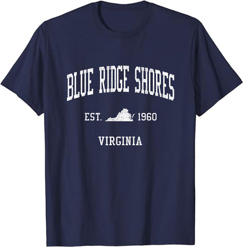 Blue Ridge Shores Virginia VA Vintage Athletic Sports Design T-Shirt JS01