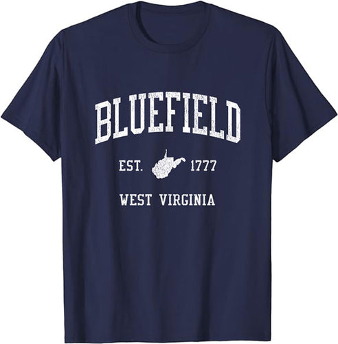 Bluefield West Virginia WV Vintage Athletic Sports Design T-Shirt JS01