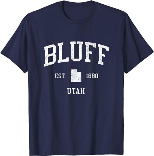 Bluff Utah UT T-Shirt Vintage Athletic Sports Design Tee