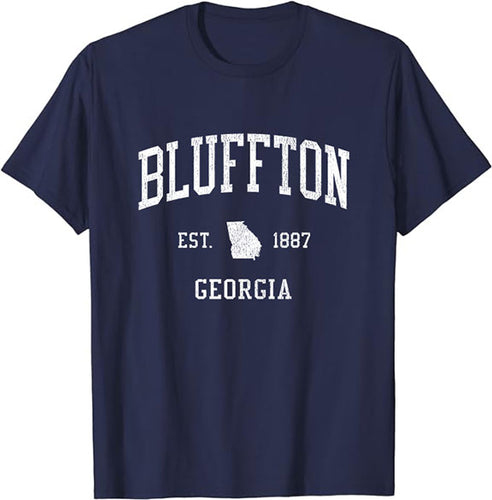 Bluffton Georgia GA T-Shirt Vintage Athletic Sports Design Tee