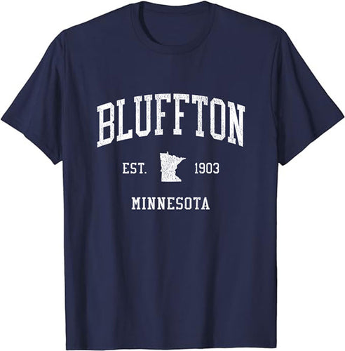 Bluffton Minnesota MN T-Shirt Vintage Athletic Sports Design Tee