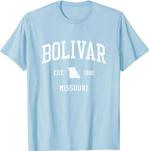 Bolivar Missouri MO T-Shirt Vintage Athletic Sports Design Tee