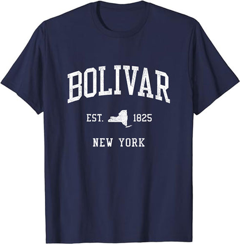 Bolivar New York NY T-Shirt Vintage Athletic Sports Design Tee