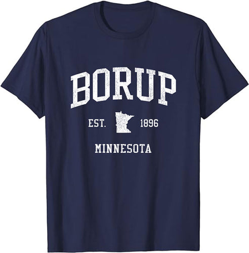 Borup Minnesota MN T-Shirt Vintage Athletic Sports Design Tee