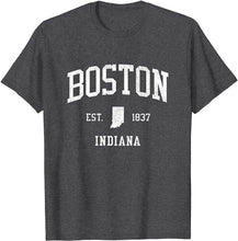 Boston Indiana IN T-Shirt Vintage Athletic Sports Design Tee