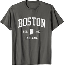 Boston Indiana IN T-Shirt Vintage Athletic Sports Design Tee