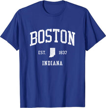 Boston Indiana IN T-Shirt Vintage Athletic Sports Design Tee