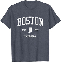 Boston Indiana IN T-Shirt Vintage Athletic Sports Design Tee