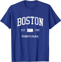 Boston Pennsylvania PA T-Shirt Vintage Athletic Sports Design Tee