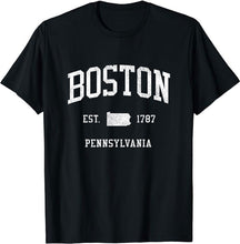 Boston Pennsylvania PA T-Shirt Vintage Athletic Sports Design Tee