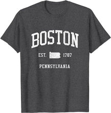 Boston Pennsylvania PA T-Shirt Vintage Athletic Sports Design Tee