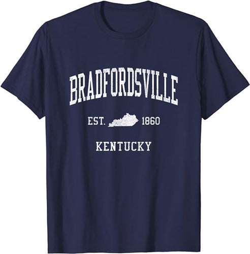 Bradfordsville Kentucky KY T-Shirt Vintage Athletic Sports Design Tee