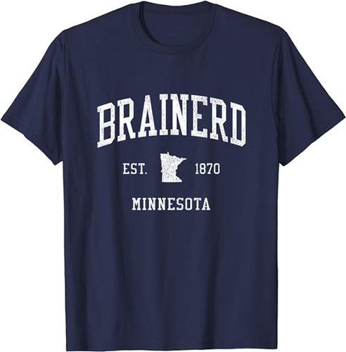 Brainerd Minnesota MN T-Shirt Vintage Athletic Sports Design Tee