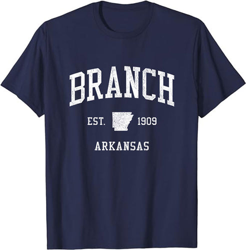 Branch Arkansas AR T-Shirt Vintage Athletic Sports Design Tee