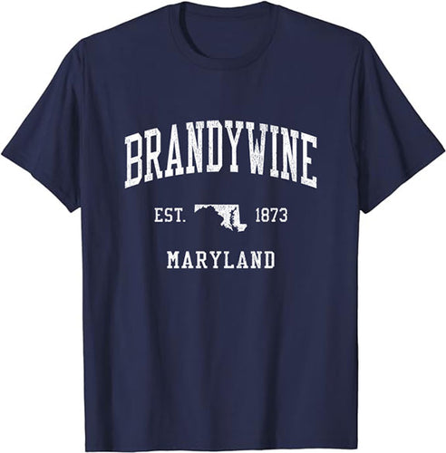 Brandywine Maryland MD T-Shirt Vintage Athletic Sports Design Tee