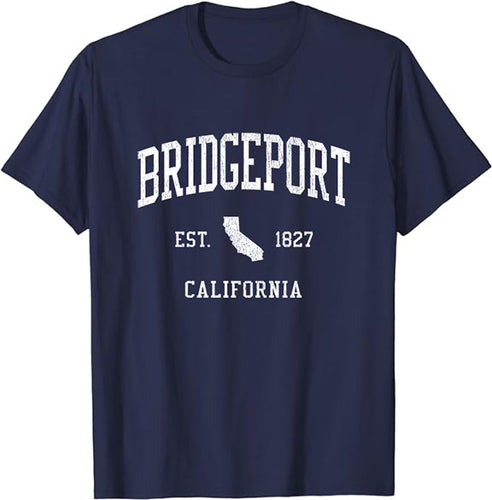 Bridgeport California CA T-Shirt Vintage Athletic Sports Design Tee