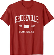 Bridgeville Pennsylvania PA T-Shirt Vintage Athletic Sports Design Tee