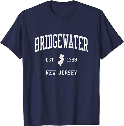 Bridgewater New Jersey NJ T-Shirt Vintage Athletic Sports Design Tee