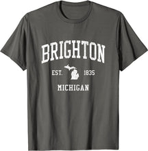 Brighton Michigan MI T-Shirt Vintage Athletic Sports Design Tee