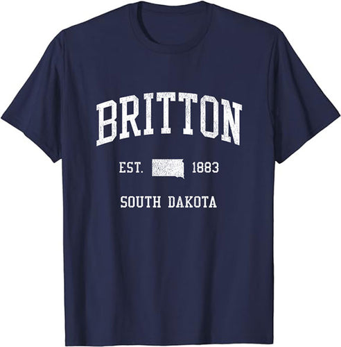 Britton South Dakota SD T-Shirt Vintage Athletic Sports Design Tee