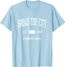 Broad Top City Pennsylvania PA T-Shirt Vintage Athletic Sports Design Tee