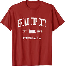 Broad Top City Pennsylvania PA T-Shirt Vintage Athletic Sports Design Tee