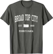 Broad Top City Pennsylvania PA T-Shirt Vintage Athletic Sports Design Tee