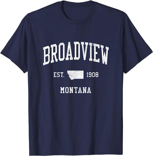 Broadview Montana MT T-Shirt Vintage Athletic Sports Design Tee