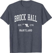 Brock Hall Maryland MD T-Shirt Vintage Athletic Sports Design Tee