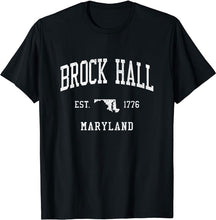 Brock Hall Maryland MD T-Shirt Vintage Athletic Sports Design Tee