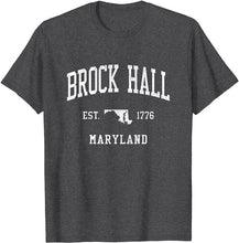 Brock Hall Maryland MD T-Shirt Vintage Athletic Sports Design Tee