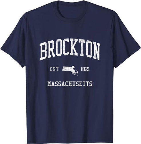 Brockton Massachusetts MA T-Shirt Vintage Athletic Sports Design Tee