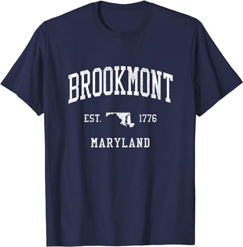 Brookmont Maryland MD T-Shirt Vintage Athletic Sports Design Tee