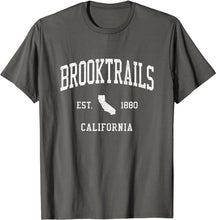 Brooktrails California CA T-Shirt Vintage Athletic Sports Design Tee